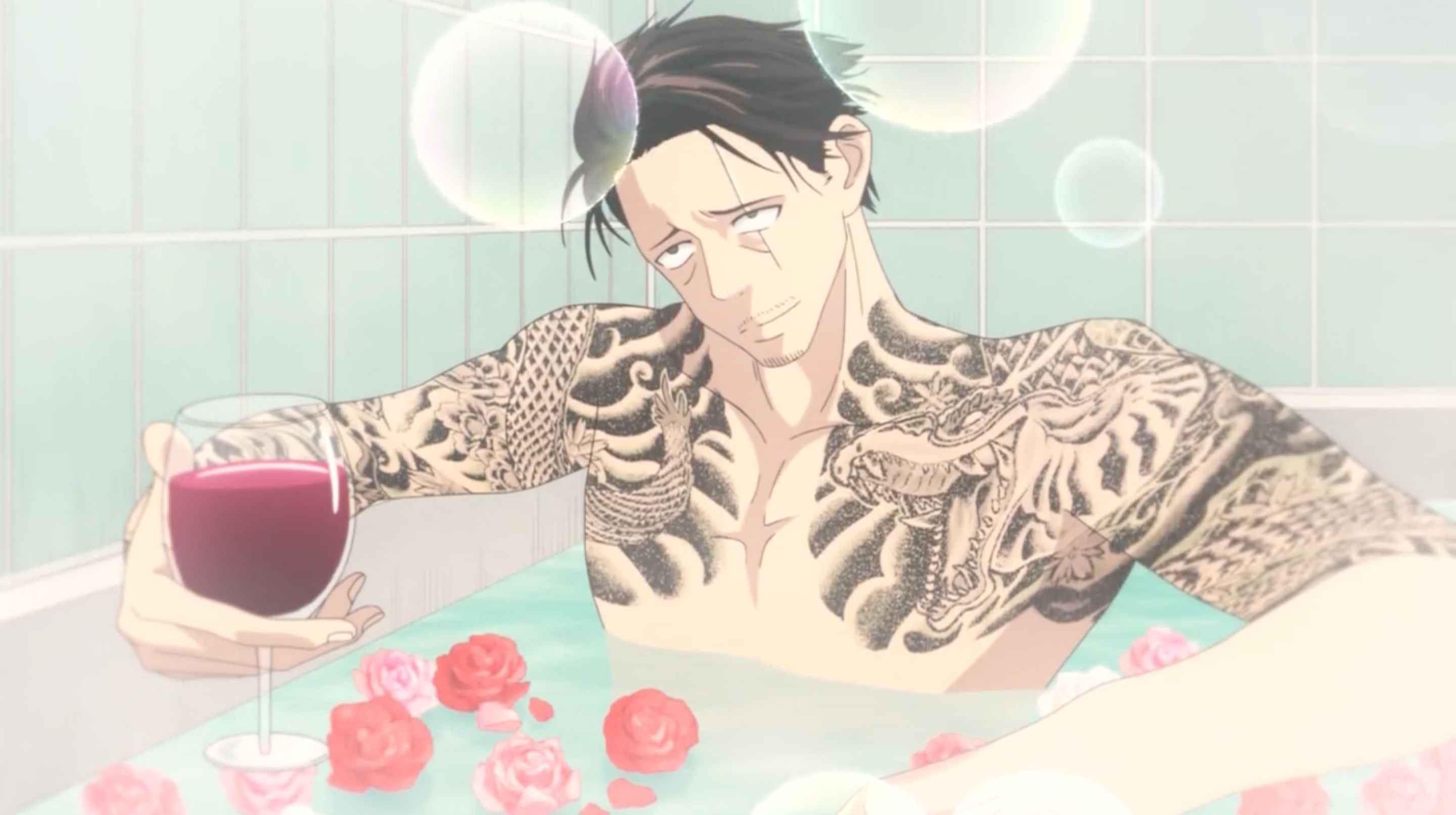 The Way Of The Househusband - Kenjiro Tsuda in a bath
