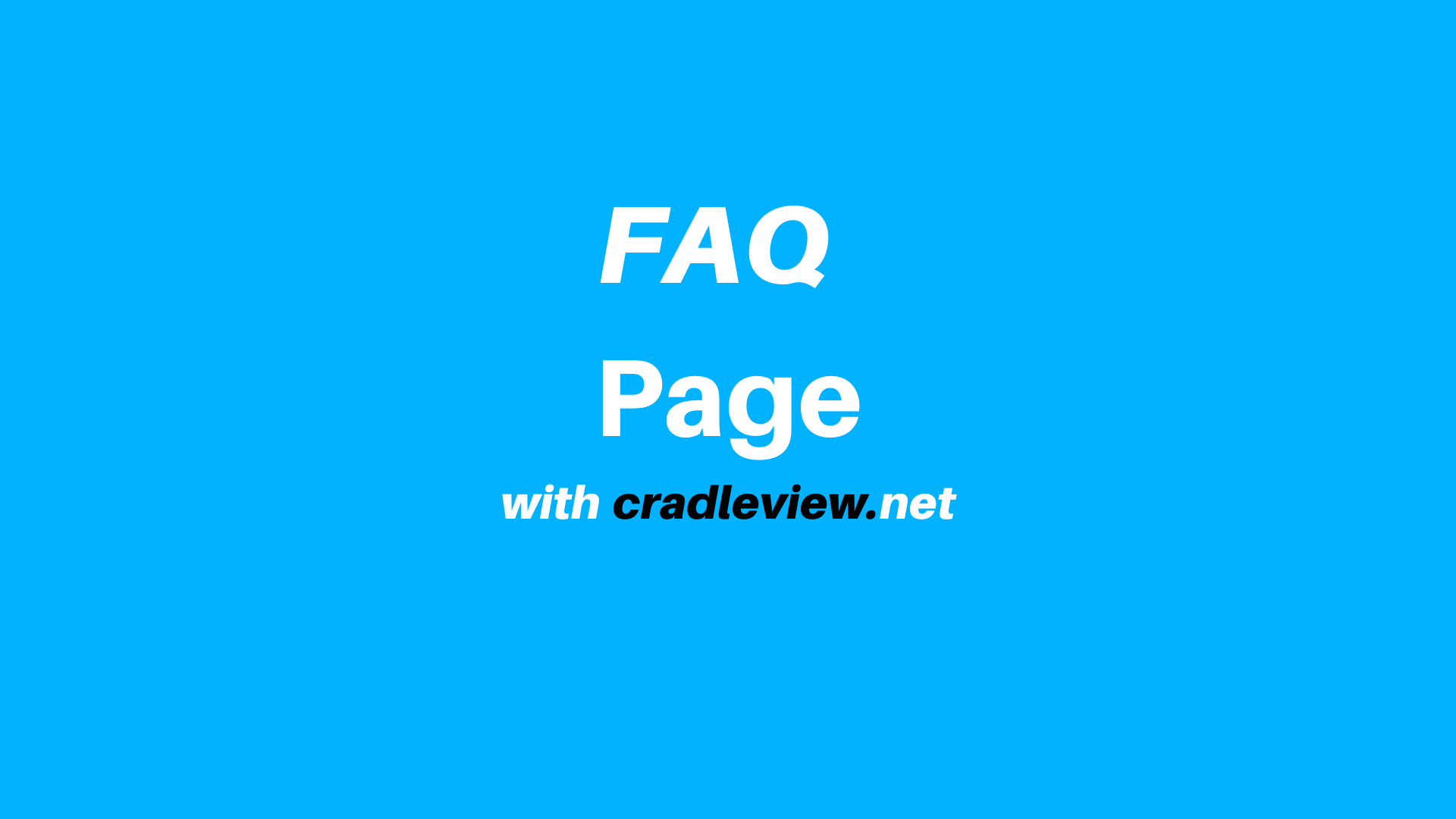 FAQ Page
