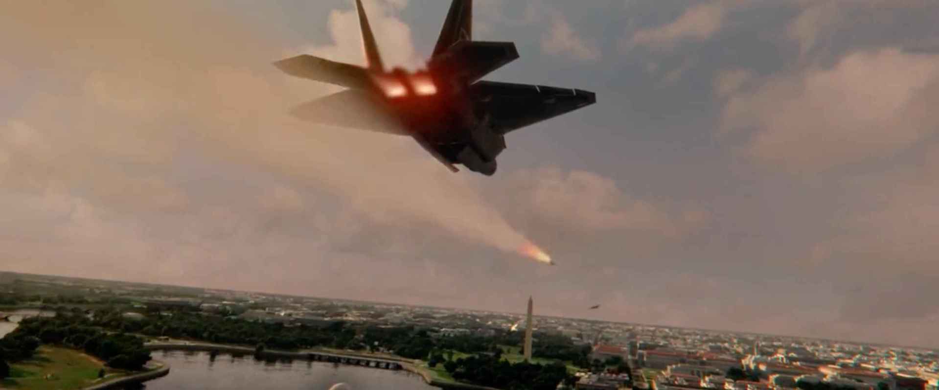 Olympus Has Fallen (2013) A jet attempts to shoot down the enemy gunship