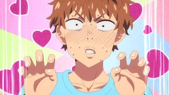 Rent-A-Girlfriend - Kazuya with red heart background