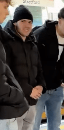 a man looking confused being harassed by Farah Shams