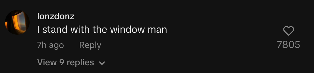 I stand with the window man