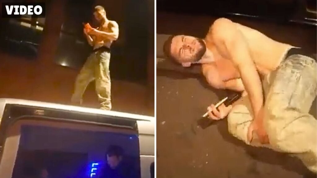 Ed Mathews Smashes Leg While Jumping Off Minibus Roof - VIDEO