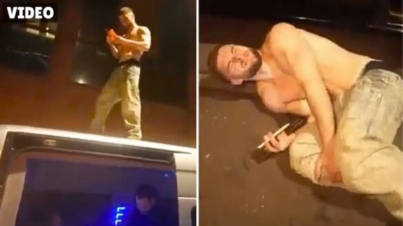 Ed Mathews Smashes Leg While Jumping Off Minibus Roof - VIDEO