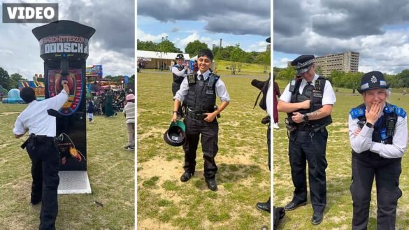 Viewers Mock ‘Tiny’ UK police Officer using punching machine