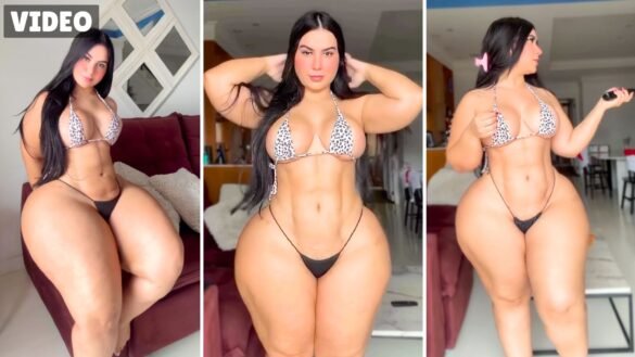 Victoria Matosa Leopard Skin Bikini Black Thong video